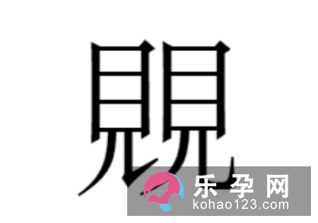 两个见是什么字 覞怎么读什么意思
